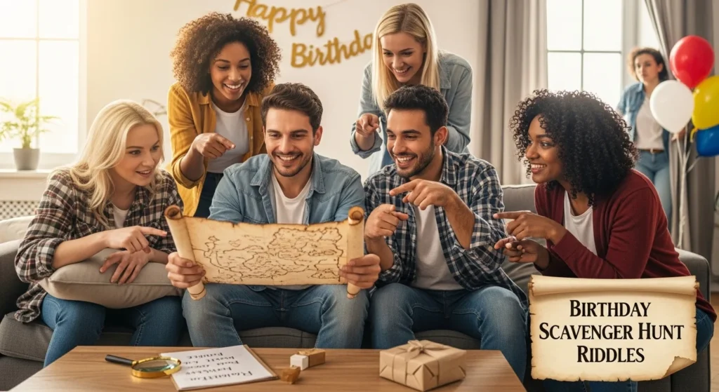 birthday scavenger hunt riddles